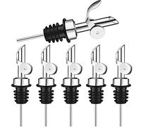 Cpolebev 6 Versatori per Bottiglie di Liquore nel Acciaio Inossidabile Ponderato con Beccuccio per Erogatore di Olio D'Oliva con Beccuccio per Alcol Balsamico ()