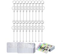 Cpolebev 60 Barre con Perline Vuote, Barre DIY per Perline, con Borsetta, Biglietti di Ringraziamento per Donne e Uomini