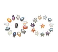 Cpolebev 60 Pezzi Ciondolo in Forma di Pesce Marina Perline Sfaccettate in Vetro Materiale Artigianale Creazione di Gioielli Fornitore di Orecchini Parti di Ricambio Accessori