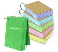 Cpolebev 600 Schede Flash Colorate da 3x5 Pollici con, Schede Flash A Righe Perforate