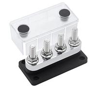 Cpolebev 600A Bus Bar 4-Stud (3/8 Pollice) M10 Morsettiera Sbarra Bus nel Rame Ad Alta Corrente Marine DC 12V 24V 48V con Coperchio (Nero)