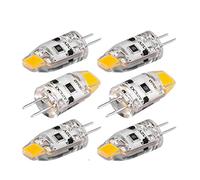 Cpolebev 6PZ Lampadina LED G4 12V DC Lampadina LED COB Dimmerabile G4 1.5W 360 Angolo del Fascio per Sostituire La Lampada Alogena da 15W (Bianca Caldo)