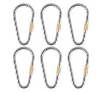 Cpolebev 6PZ Mini Moschettone con Bloccaggio nel Titanio, Clip con Un D Leggero e per Arrampicata Indoor Outdoor con