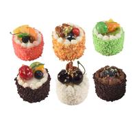 Cpolebev 6PZ Torta di Simulazione Artificiale, Modello Realistico di Torta di Cupcake con Torta di Esposizione Falso Fotografia Prop Decorazione della Casa