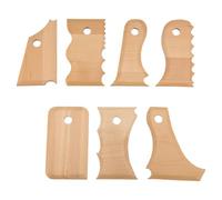 Cpolebev 7 PCS Strumenti di Rifinitura per Ceramica Strumenti per Modellare Argilla Strumenti in Legno per Modellare I Profili Strumenti per Modellare Il Piede del Vaso