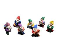 Cpolebev 7 Pezzi Gnomi Fata Resina Statue Mini Giardino Statue Decorazione Racconto Statua per Holiday Festival Decorazione