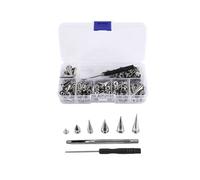 Cpolebev 70 Set di Punte e Borchie Un Forma Mista con Punte di Coccodrillo nel Pelle Kit Rivetti per Abbigliamento Scarpe Cinture DIY
