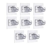 Cpolebev 8 PCS Staffa per Aste per Tende Autoadesive Trapano Staffe per Aste per Tende Chiodi Ganci Regolabili Ganci di Stoccaggio Morsetto