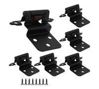 Cpolebev 8 Pezzi 3/8 Pollici Cerniere per Porte A Filo, Montaggio A Faccia Piatta, Cerniere Autobloccanti In Acciaio Laminato A Nero per Ante di Armadietto.
