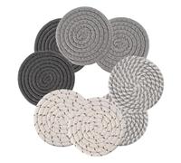 Cpolebev 8 Pezzi Sottobicchieri per Bevande con Supporto, 4 Colori Sottobicchieri Assorbenti per Bevande, Set di Sottobicchieri nel Cotone Minimalista per La Casa