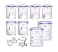 Cpolebev 8 Set Contenitori per Plastica Mooth Superficie con Sfera di Miscelazione In Acciaio Inossidabile Contenitori per Ritocco per Ridipingere La Rimanente,1000Ml