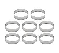 Cpolebev 8Pcs per Torta in Acciaio Inossidabile, per Mousse per Torta Perforato Resistente al per Torta Rotolato Doppio Rotondo Stampo in Metallo 8 Cm