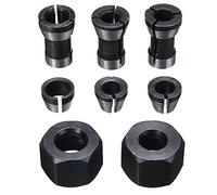 Cpolebev 8PZ Adattatore di Alta Precisione Collet Set 6Mm/6.35Mm/8Mm Collet Chuck Incisione Taglio Macchina Router Fresa Strumento