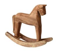 Cpolebev A Dondolo in Legno Intagliato Vintage, Decorato con Statuette di Artigianali in Legno Intagliato per La Decorazione della Casa