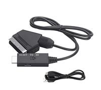 Cpolebev Adattatore Audio Video TV Compatibile e Scart un Convertitore 1080P/720P per Accessori Convertitore DVD HDTV Stb