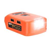 Cpolebev Adattatore batteria per caricabatteria USB per batteria al litio Nero e 20V, luce da un LED con doppio caricatore USB e porta 12V