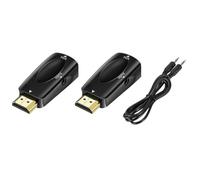 Cpolebev Adattatore Compatibile con VGA Convertitore Audio HD 1080p Trasmissione Audio con Convertitore Audio Jack da 3,5 mm Nero