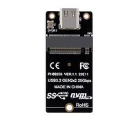 Cpolebev Adattatore da NVME A USB 3.2 Type-C Adattatore M2 NVME SSD PCB Nero 49x22mm ASM2364 Supporto USB 3.2 GEN2 X2 20Gbps M2 Nvme SSD 2230/42/60/80