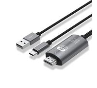 Cpolebev Adattatore da Tipo C un Compatibile Adattatore 30 Hz Adattatore USB di Conversione HD per Laptop Proiettore Nero
