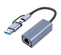 Cpolebev Adattatore da USB 3.0 A Ethernet con USB C A RJ45 Gigabit LAN Rete Cablata da 1000 Mbps, Adattatore di Rete, per Installazione Semplice Facile da Usare
