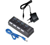 Cpolebev Adattatore di Alimentazione USB 3.0 Hub Splitter Multi USB A 4 Porte Hub USB 3.0 da 50 cm Docking Station per Hub Resistente Facile da Installare Facile da Usare Spina UE