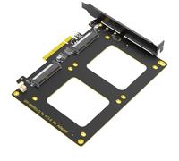 Cpolebev Adattatore Doppio SSD U.2 A PCIe 4.0 X8, Supporto 2 SSD U.2 o Soft, Funzione Splitter PCI-e