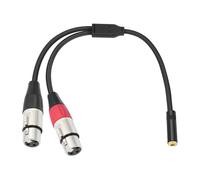 Cpolebev Adattatore Doppio XLR A 1/8 Femmina, Mini Jack Bilanciato (3,5 Mm) Femmina A Microfono, per Mixer Altoparlanti