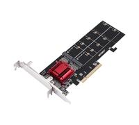 Cpolebev Adattatore Dual NVMe PCIe, SSD M.2 NVMe un PCI-E 3.1 X8/X16 Supporto Scheda M.2 (Chiave M) NVMe SSD 22110/2280/2260/2242