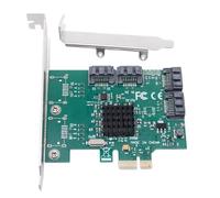 Cpolebev Adattatore per Scheda di Espansione SATA PCIE PCI Express X1 A Controller SATA3.0 A 4 Porte Chip 88SE9215 PCI e PCI-e SATA 3 Moltiplicatore