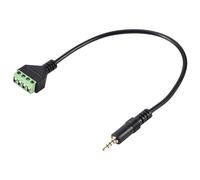 Cpolebev Adattatore per Terminale un Vite da 3,5 Mm per Altoparlante Stereo TRRS un 4 Conduttori per un per Connettore Balun con Terminale un Vite AV 4