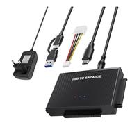 Cpolebev Adattatore SATA USB 3.2 e Adattatore IDE, Adattatore per Disco Rigido USB SATA per HDD SATA e HDD IDE da 2,5 Pollici e 3,5 Pollici, Spina UE