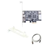 Cpolebev Adattatore Scheda Firewire PCI-e 1X IEEE 1394A A 4 Porte (3+1) 1394 A PCIe Nero PC+Scheda Firewire in Metallo + IEEE 1394 da 6 Pin A 4 Pin