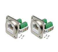 Cpolebev Adattatore Terminale A Vite RJ45 per Montaggio A Pannello 2 Pezzi, Connettore Femmina per Montaggio A Pannello RJ45/8P8C, Prolunga Terminale Saldatura RJ45 Facile Installazione Facile d