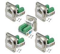 Cpolebev Adattatore Terminale A Vite RJ45 per Montaggio A Pannello Connettore RJ45/8P8C per Montaggio A Pannello