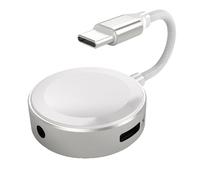 Cpolebev Adattatore Typec Convertitore per Cuffie Punk Adattatore Piatto Adattatore di Ricarica Rapida PD60W Adattatore 2 nel 1, Bianca