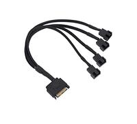 Cpolebev Adattatore Ventola di Raffreddamento, 15 Pin SATA a 4 X 3 Pin / 4 Pin PMW 12V PC Adattatore di Alimentazione Ventola a 15 Pin SATA