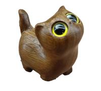 Cpolebev Affascinante Statuetta di Gattino in Legno - Decorazione Artigianale per Gatti, Intaglio in Legno, Simpatici Cartoni Animati, Semplici Ornamenti per Gatti, Colore caffè