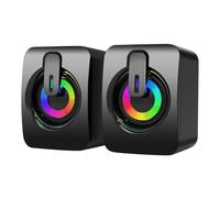 Cpolebev Altoparlanti per Computer USB 3,5 mm PC Sound Box Microfono Stereo HiFi con Luce LED per Computer Desktop Laptop Telefono Cellulare