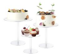 Cpolebev Alzata per Torta in Acrilico, Trasparente Alzata per Torta Rotonda Alta per Espositore da Tavolo da Dessert, per Matrimoni, Feste di Compleanno Durevole