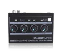 Cpolebev AMP-I4Ⅱ Amplificatore per Cuffie Professionale A 4 Canali Amplificatore Stereo Compatto Audio+6,35 mm Ingresso 3,5 mm Controllo del Volume Spina UE