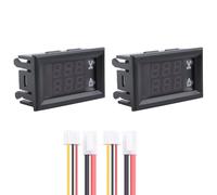 Cpolebev Amperometro Voltmetro Digitale 2 Pezzi DC 100V 10A Amp Voltmetro Tester Corrente Blu + Display a Doppio LED Rosso con Cavi di Connessione
