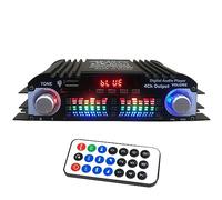 Cpolebev Amplificatore Audio Amplificatore Audio Digitale A 4 Canali per Sistemi Audio Domestici, Auto, Karaoke Supporta USB SD AUX