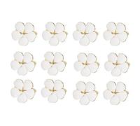 Cpolebev Anelli per Tovaglioli, 12 Pezzi Fiori Portatovaglioli Portatovaglioli Tavoli da Pranzo Anelli Ornamento Elegante Decorazione per La Tavola, Bianca