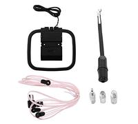 Cpolebev Antenna FM per Ricevitore Stereo da Interno, Kit Antenna Radio FM AM Universale da 75 Ohm / 300 Ohm con Convertitore di Antenna