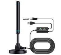 Cpolebev Antenna TV Digitale Ad Alta Definizione A Colonna per Interni Ed Esterni con Amplificatore Universale con Interruttore Regolabile UHF TV, Facile da Usare