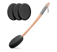 Cpolebev Applicatore di Lozione per La Schiena con Manico Lungo e 4 Cuscinetti Sostituibili, Ideale per Giovani e Anziani - Nero.
