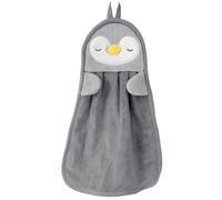 Cpolebev Asciugamano da Appendere, Assorbente, per Bambini, Simpatico Pinguino, Anatra, Delicato Pelle, Morbido per Bambini, Grigio, Facile da Usare, 25,5x39 cm