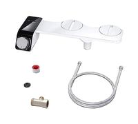Cpolebev Attacco Bidet Toilette Ultrasottile Doppio Ugello Spirale Regolabile Pressione 'Acqua Spruzzatore Non Elettrico con Tubo Flessibile,C