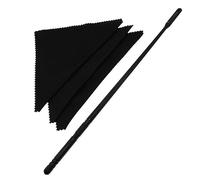 Cpolebev Bacchetta Pulizia Flauto in Plastica con 3 Pezzi di Tamponi Pulizia Kit Pulizia Flauto Pulitore Flauto Panno Lucidante Flauto, Nero