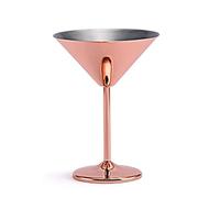 Cpolebev Bicchiere da Cocktail nel Acciaio Inossidabile Bicchiere da Vino con Base Alta Bicchiere da Vino Infrangibile Bicchiere nel Metallo Bicchiere da Champagne Rame